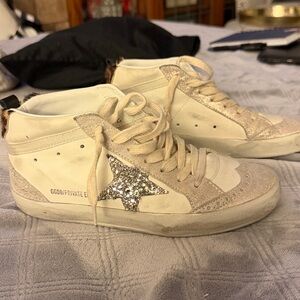 Golden Goose Cream and Gold Women's Sneakers - authentic